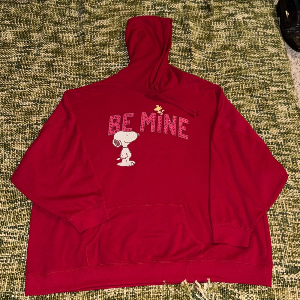Peanuts Red Snoopy 'Be Mine' Hoodie Sweatshirt Women's size 4 - Picture 5 of 6